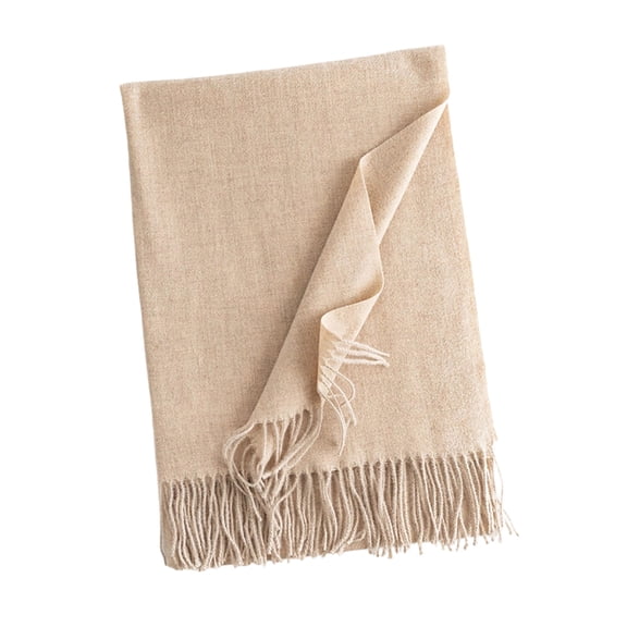 Kvture Wool Scarf for Women Winter Scarf Cosy Scarves with Gift Box Classic Plain Warm Soft Lightweight Feel Beige Shawl Free Size