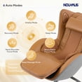 thumbnail image 5 of NOUHAUS Aurora Genuine Leather Zero Gravity Heat Bluetooth Massage Chair Living Room Bedroom (Dark Caramel), 5 of 10