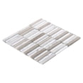 thumbnail image 2 of Modket TDH282NS TDH282NS Calacatta White Beige Marble Stone Silver Glass Stacked Mosaic Tile Backsplash, 2 of 5