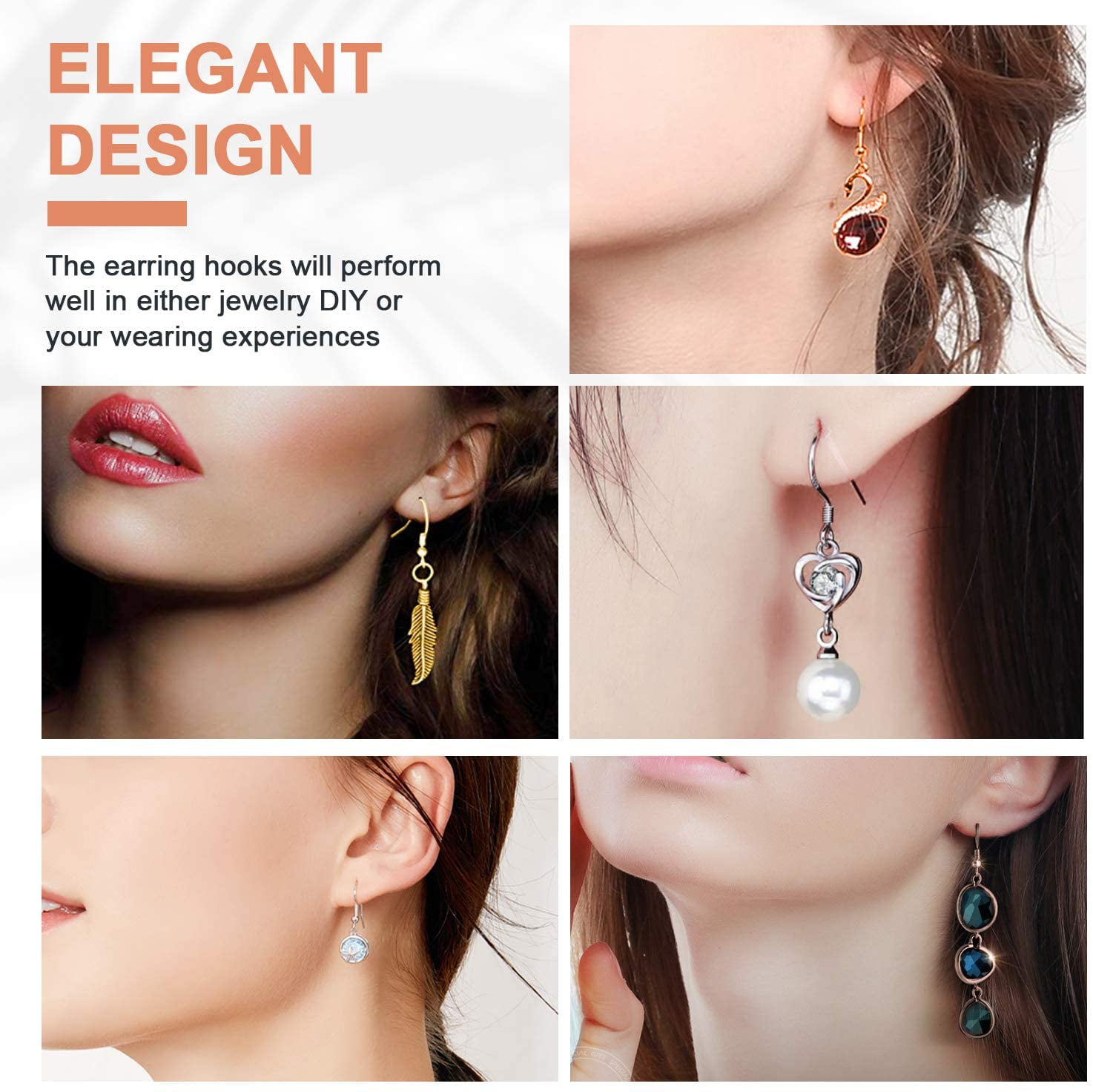 TEHAUX 1 Set 2103Pcs DIY Earrings Jewelry kit Women's Earrings Handmade  Earrings Earring Making Parts DIY Earring Backs Kit Ear Hook Earnut Closure