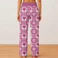 thumbnail image 4 of LEJHVAQK Women's Valentine's Day Pajama Pants Heart Printed Pjs Wide Leg Lounge Pants with Adjustable Comfort Waist Drawstring Sleepwear, 4 of 6