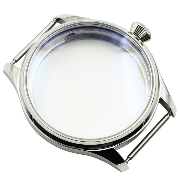 316L Stainless Steel Watch Case Scratch-Proof Glass for ETA 6497 Seagull 6498 Hand-Winding