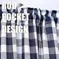 thumbnail image 2 of Haperlare 26"W x 45"L Navy Blue White Kitchen Curtains Farmhouse Buffalo Plaid Rod Pocket Tier Curtains Light Filtering Half Window Curtain, 2 Panels, 2 of 7