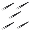 thumbnail image 1 of 5X Black Metal Straight Sharp Tip Tweezer, 1 of 3
