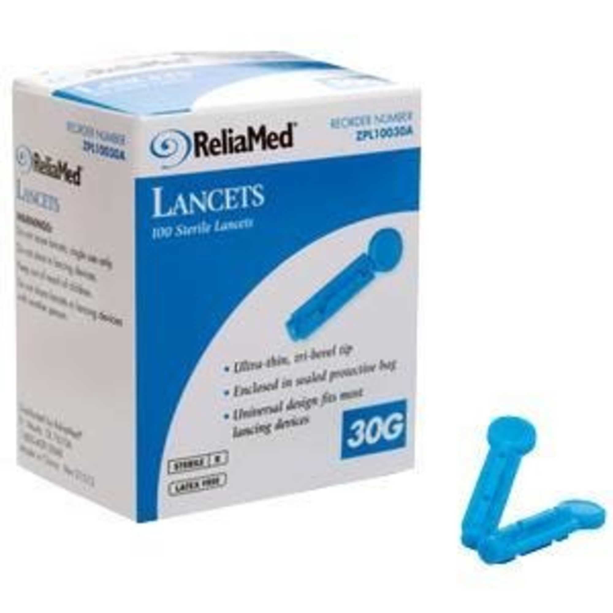 Cardinal Health Essentials Universal Safety Seal Blood Lancets, 30-Gauge, 100 Count