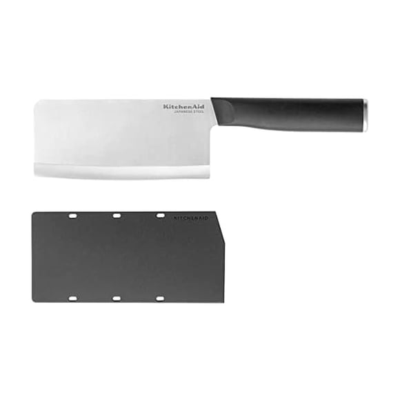 KitchenAid Cuchillo clásico con cubierta de hoja de ajuste personalizado, 6 pulgadas, cuchillo de cocina afilado, hoja de acero inoxidable japonés de alto carbono, cuchillo de ca