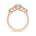 thumbnail image 2 of ANGARA Natural Oval 1.5 ct Aquamarine Engagement Ring with Diamonds in 14K Rose Gold for Women (Size-9x7mm) | March Birthstone, Anniversary, Jewelry Gift for Women | Natural Aquamarine Ring, 2 of 10