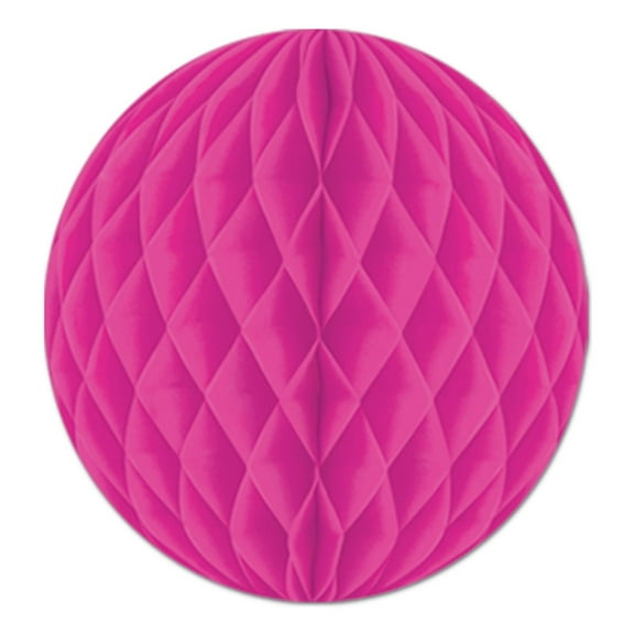 Club Pack of 24 Magenta Pink Honeycomb Hanging Tissue Ball Decorations 12"