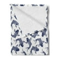 thumbnail image 2 of Koi Fish Soft Flannel Fleece Blanket, Carp Koi Sketch Drawing with Detailed Fish Scales Pattern Eastern Marine Life, Cozy Plush for Indoor and Outdoor Use, 50" x 60", Navy Blue White, by Ambesonne, 2 of 5