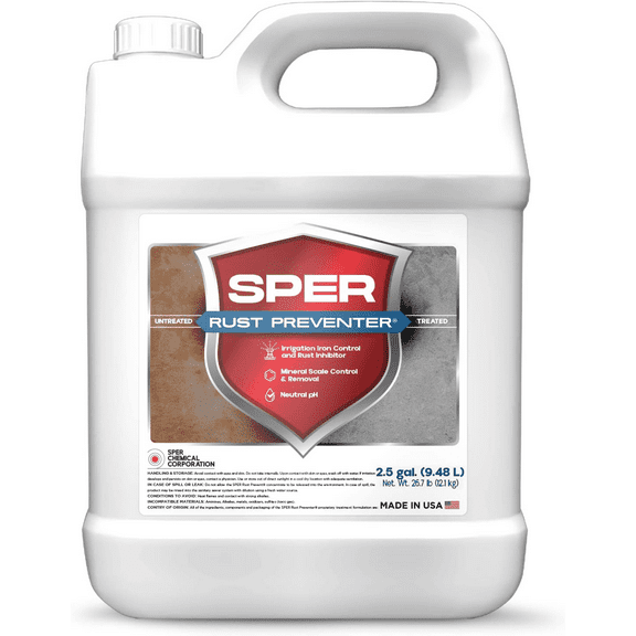 SPER Rust Preventer 2.5 Gallon Liquid Rust Inhibitor for Sprinkler & Irrigation Systems ? Concentrated Formula ? Treats up to 250,000 Gallons