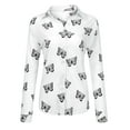 thumbnail image 4 of Babysbule Women's Summer Tops Womens Fashion Casual Long Sleeve Print Button V-Neck T-Shirts Tops Blouse, 4 of 9