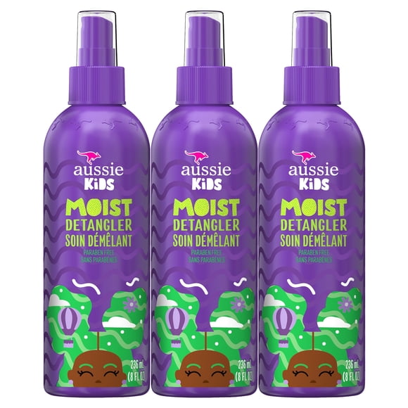 Aussie Kids Moist Detangler for Kids, 8 Fl Oz (Pack of 3)