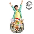thumbnail image 3 of Art Storage Toy Bag Chair, Pattern with Birds Flowers and Geometrical Shapes for Hand Drawn Style, Stuffed Animal Organizer Washable Bag, Small Size, Multicolor, by Ambesonne, 3 of 3