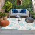 thumbnail image 2 of Turquoise Coastal Outdoor Rug for Patio/Deck/Porch, Non-Slip Large Area Rug 6 x 9 Ft, Summer Beach Coral Sea Turtle Starfish Indoor Outdoor Rugs Washable Area Rugs, Camping Rug Carpet Runner, 2 of 8