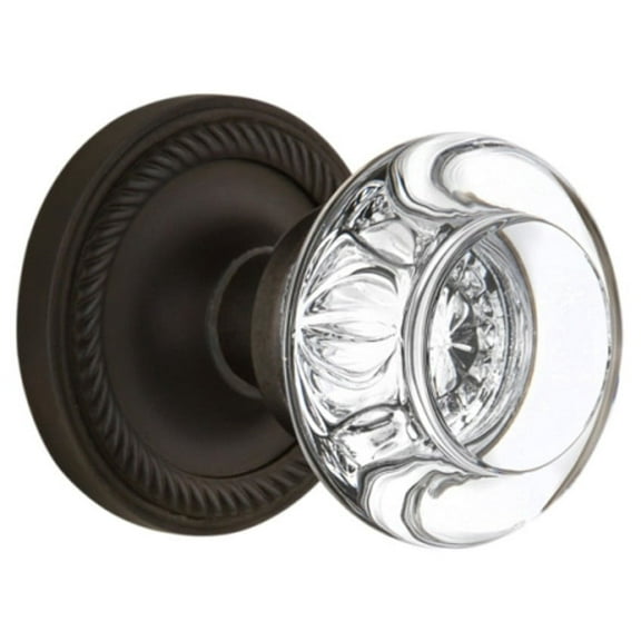 Nostalgic Warehouse Roprcc_Prv_238_Nk Round Clear Crystal Solid Brass Privacy Door Knob