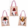 thumbnail image 4 of 1 Pack Large Christmas Linen Gift Bag Reusable Tote Bags with Handle,Linen Grocery Shopping Totes Santa Claus Snowman Reindeer Bag for Holiday Xmas Event Party, 4 of 5