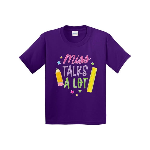 Inktastic Back to School Miss Talks a Lot Youth T-Shirt