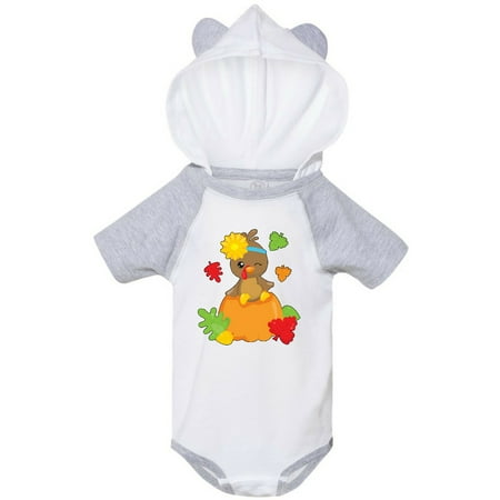 

Inktastic Cute Turkey on Pumpkin for Thanksgiving Gift Baby Boy or Baby Girl Bodysuit