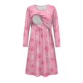 thumbnail image 4 of SCRAWLGOD Dog Paw Maternity Nursing Dresses for Women Breastfeeding Dress Long Sleeve Dress Midi Party Size M Crewneck Ladies Swing Dresses Soft Midi Pregnancy Dresses for Women, 4 of 7