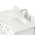thumbnail image 6 of Ariel Kensington 42 In. Right Offset Oval Single Sink Bathroom Vanity With Carrara White Quartz Countertop 1.5 Edge In White, 6 of 9
