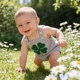 thumbnail image 4 of mgoYE Baby Girl Clothes 0-3 Months My First St Patricks Day Baby Boy Girl Outfit Overalls Sleeveless Bubble Romper Infant Clothes Boys Girls(Grey,3-6 Months), 4 of 9
