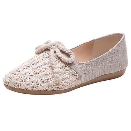 

Casual Shoes for Women Women S Ladies Fashion Casual Knit Cane Hollow Out Flat Loafers Casual Shoes Women Casual Shoes Cane White 37