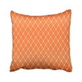 thumbnail image 1 of RYLABLUE Decorative Pillowcases White Diamond Shape Pattern On Orange Throw Pillow Covers Cases Cushion Cover Case Sofa 18x18 Inches Two Side, 1 of 1
