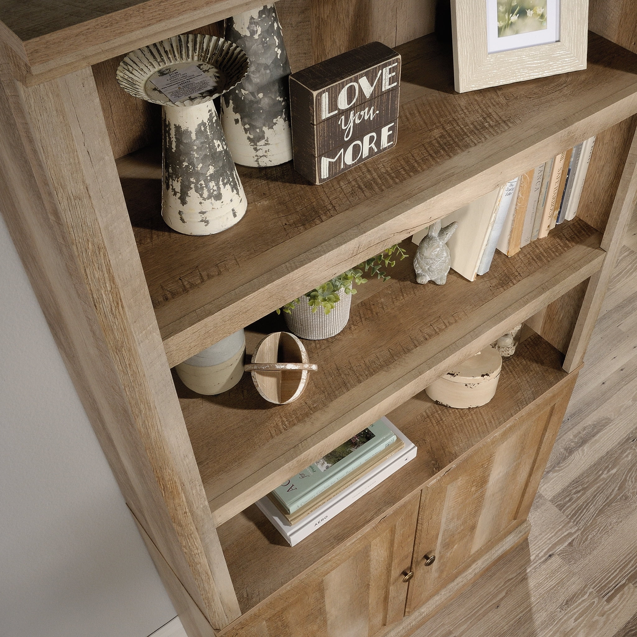 Sauder Select 3-Shelf Bookcase, Lintel Oak Finish
