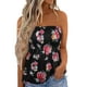 thumbnail image 3 of Mujeres Smocked Tube Tops Sin Tirantes Bandeau Plisado Impreso Sin Mangas Slim Fit Chaleco, 3 of 6