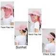 thumbnail image 5 of Sombreros para el sol para mujer, visera de protección UV de ala ancha, UPF 50+, sombreros de pesca, sombrero de verano plegable con cola de caballo y solapa desmontable, 5 of 5