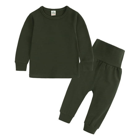 

Toddler Kids Babys Girls Boys Spring Winter Solid Long Sleeve Pants Hoodie Sweatshirt Sleepwear Set Outfits Clothes Name Brand Toddler Clothes