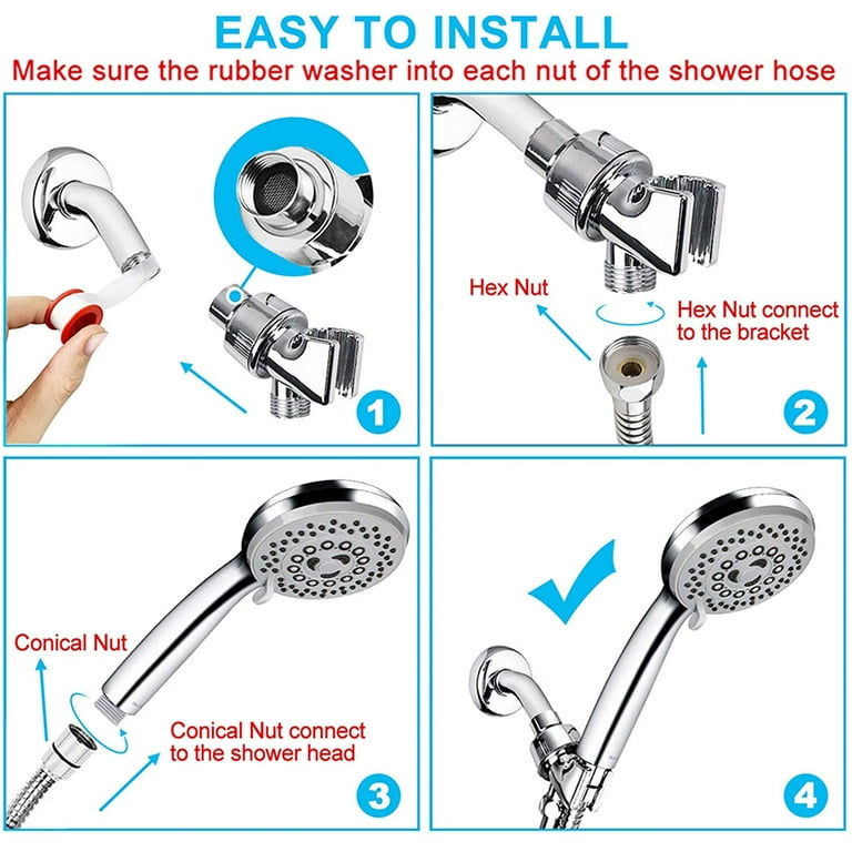 Shower Wand Holder with Round Cover Connecting Hose Shower Hand Bracke