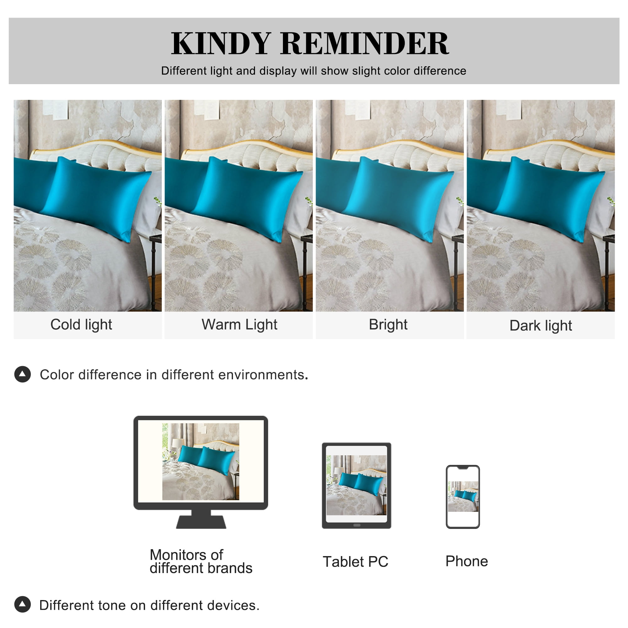 Unique Bargains Satin Envelope Closure Pillowcases Set of 2 Peacock Blue 20"x26"