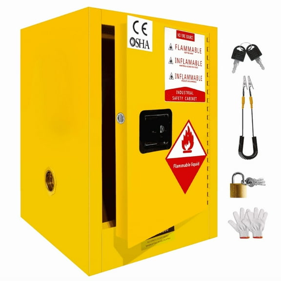 4 Gallon Flammable Storage Cabinet, Adjustable Shelf Flammable Cabinet, for Commercial Industrial Home Use