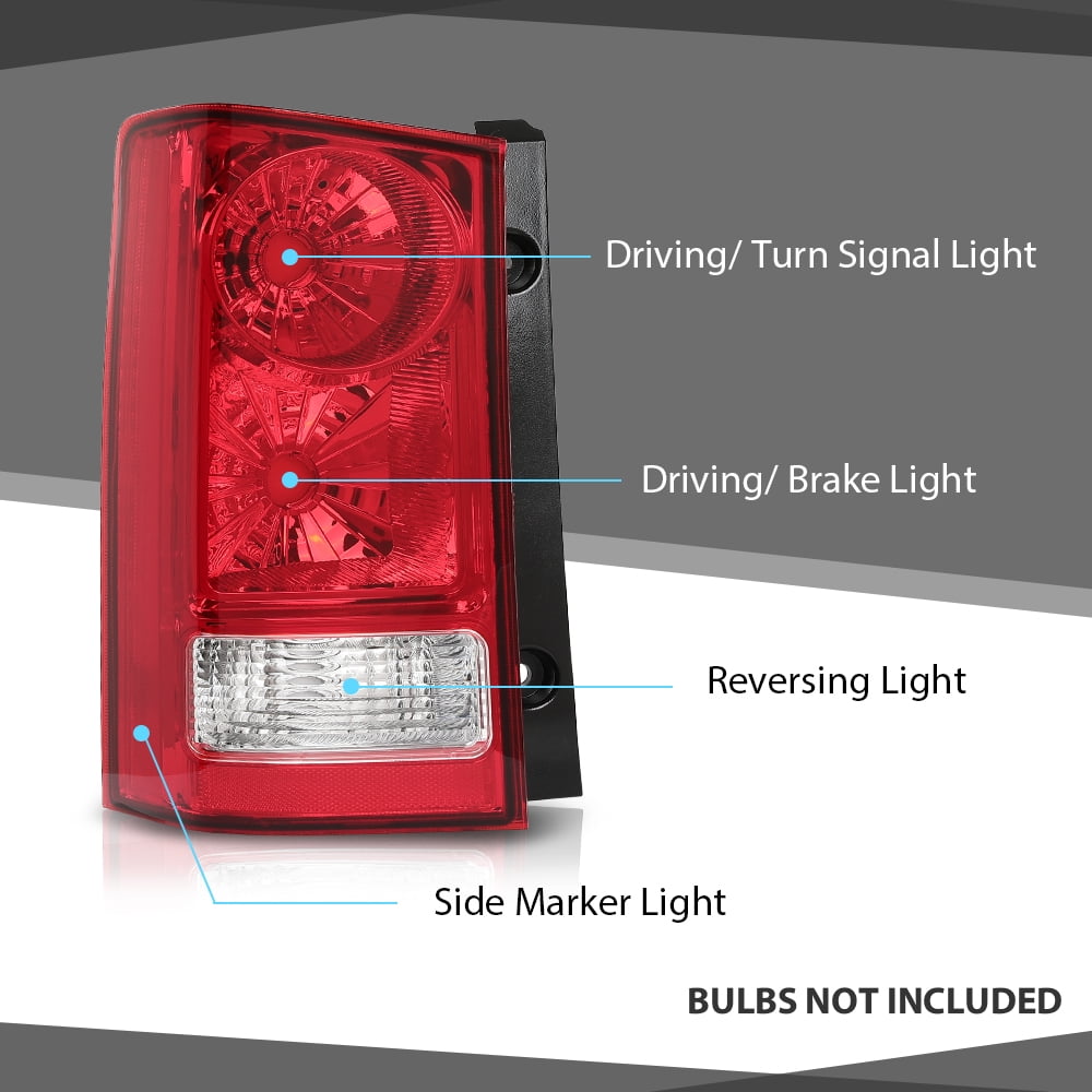 CROSSDESIGN Red Tail Light Brake Lamp Driver Left Side Replacement Fits 2009-15 Honda Pilot