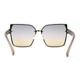 thumbnail image 4 of Womens 90s Rimless Designer Square Butterfly Chic Sunglasses Gold Beige Grey Brown, 4 of 4