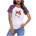 thumbnail image 1 of Tops Cortos para las Mujeres Impreso Cuello Redondo Mangas Cortas Casual Camiseta, Mujer Casual Camisetas para el Hogar Diario, 1 of 4