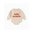 thumbnail image 1 of Gupgi Baby Sweatshirt Romper Infant Girl Boy Fall Letter Patch Waffle Jumpsuits 0-24 Months, 1 of 7