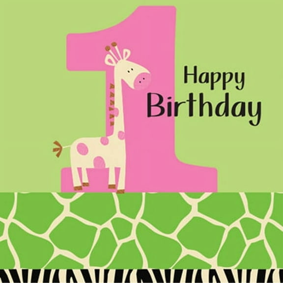 1st Birthday 'Wild at One' Giraffe Print Lunch Napkins (16ct)