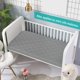 thumbnail image 4 of Pack and Play Sábanas protectoras de colchón ajustables impermeables Pack and Play Funda de colchón compatible con Graco Pack n Play & Dream On Me & Pamo Babe Playpen/Playard Sheet acolchada gris 39", 4 of 5