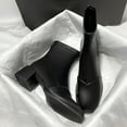 thumbnail image 3 of Akiihool Women Ankle Boots Wide Women's Boots Lace up Mid Calf Lug Sole Ankle Booties Shoes (Black,7), 3 of 4