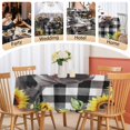 thumbnail image 5 of Round Tablecloth Yellow Sunflower Cow Farmhouse Waterproof Oil Proof Polyester Table Cloth Cover Decor for Home Dining Outdoor,Patio,Parties, 60" Dia. Black And White Check Plaid, 5 of 9