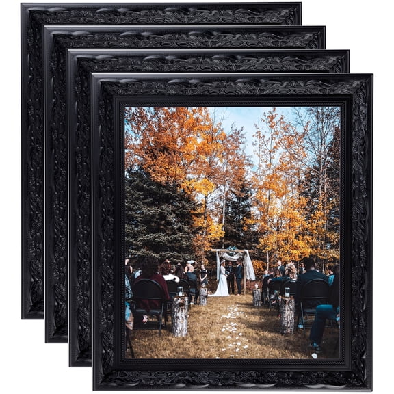 ArtToFrames 4" x 29" Matte Black Picture Frame, 4x29 inch Black Wood Poster Frame (WOM-5113), 4 Pack