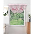thumbnail image 2 of Pink Bow Sheer Waterfall Valance Curtains for Window, Cute Watercolor Girls Cartoon Luxury Rod Pocket Sheer Topper Swag Curtains for Living Room, Kitchen 38.5"W x 47.2"L, 1 Panel, 2 of 7
