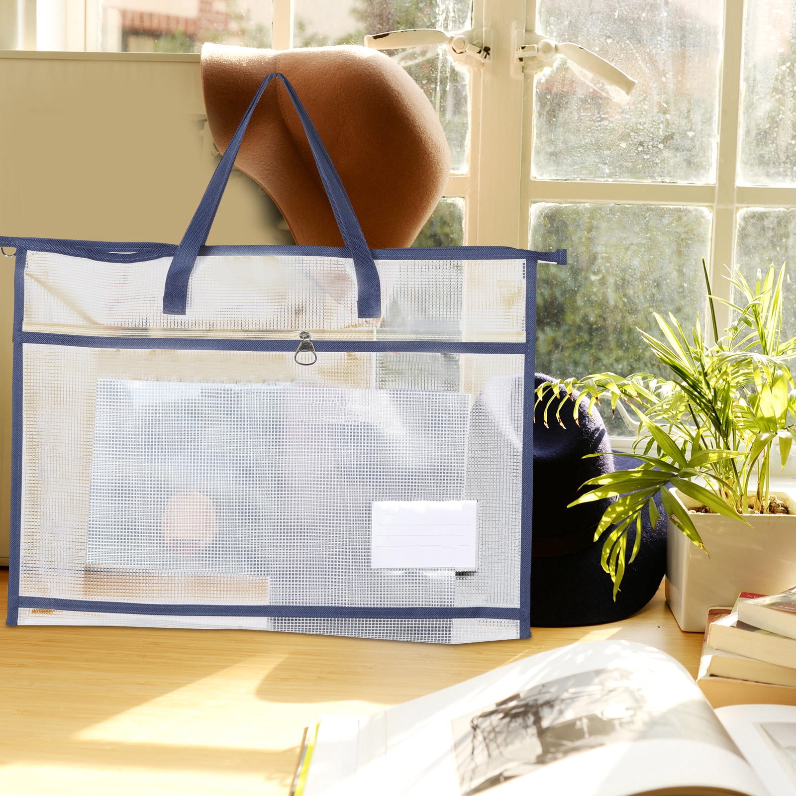 WRISTBIQUE Large Capacity Craft Storage Organizer Tote Bag, PVC, Assorted Colors, 6 Pieces for Art and Craft Supplies