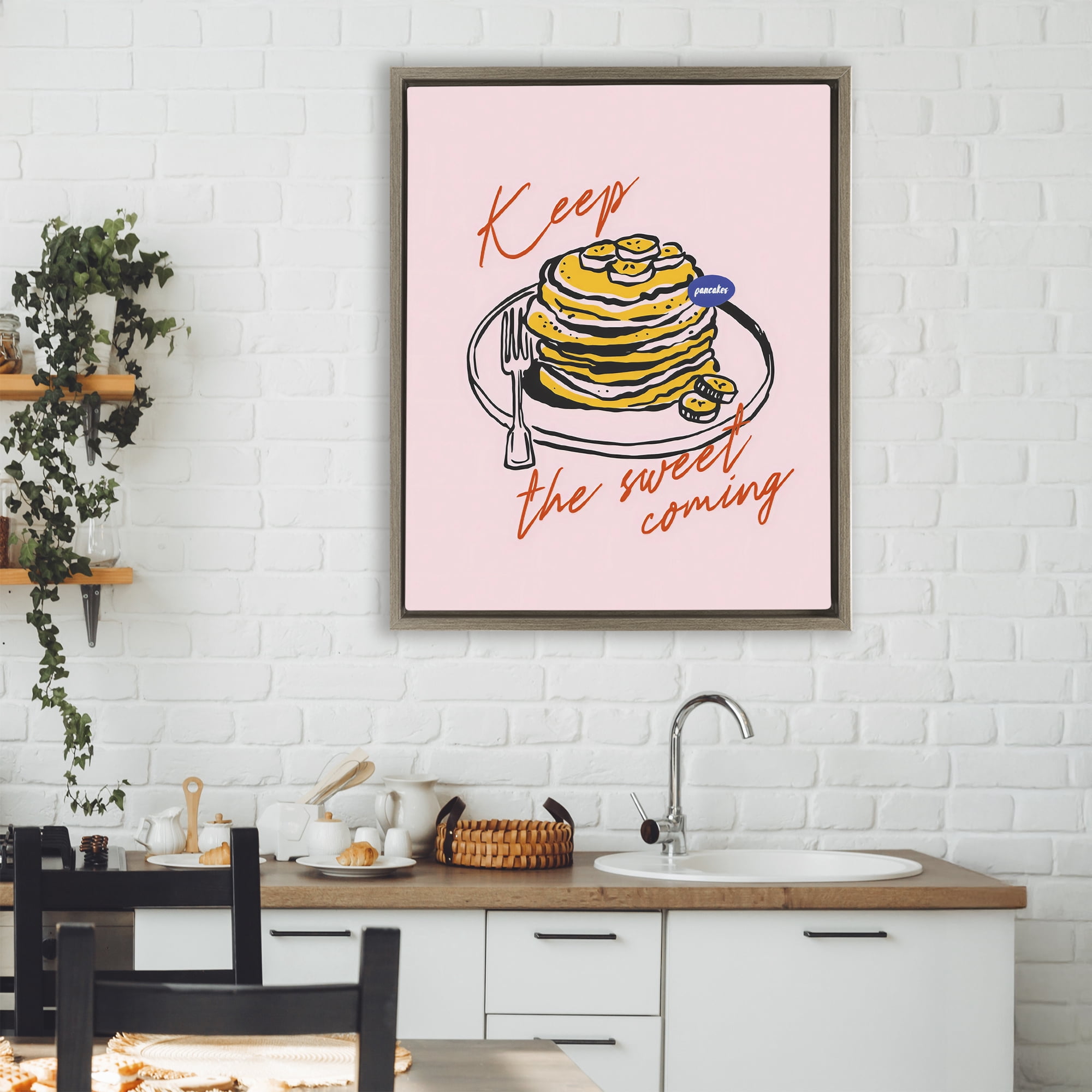 Stupell Industries Keep The Sweet Coming Brown Framed Floater Canvas Wall Art, design by The Prints Vibe
