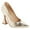 golden, variant on Women's Pointed Toe High Heel Pumps Closed Toe Flared Heel Slip-On Party Wedding Office Dress Shoes