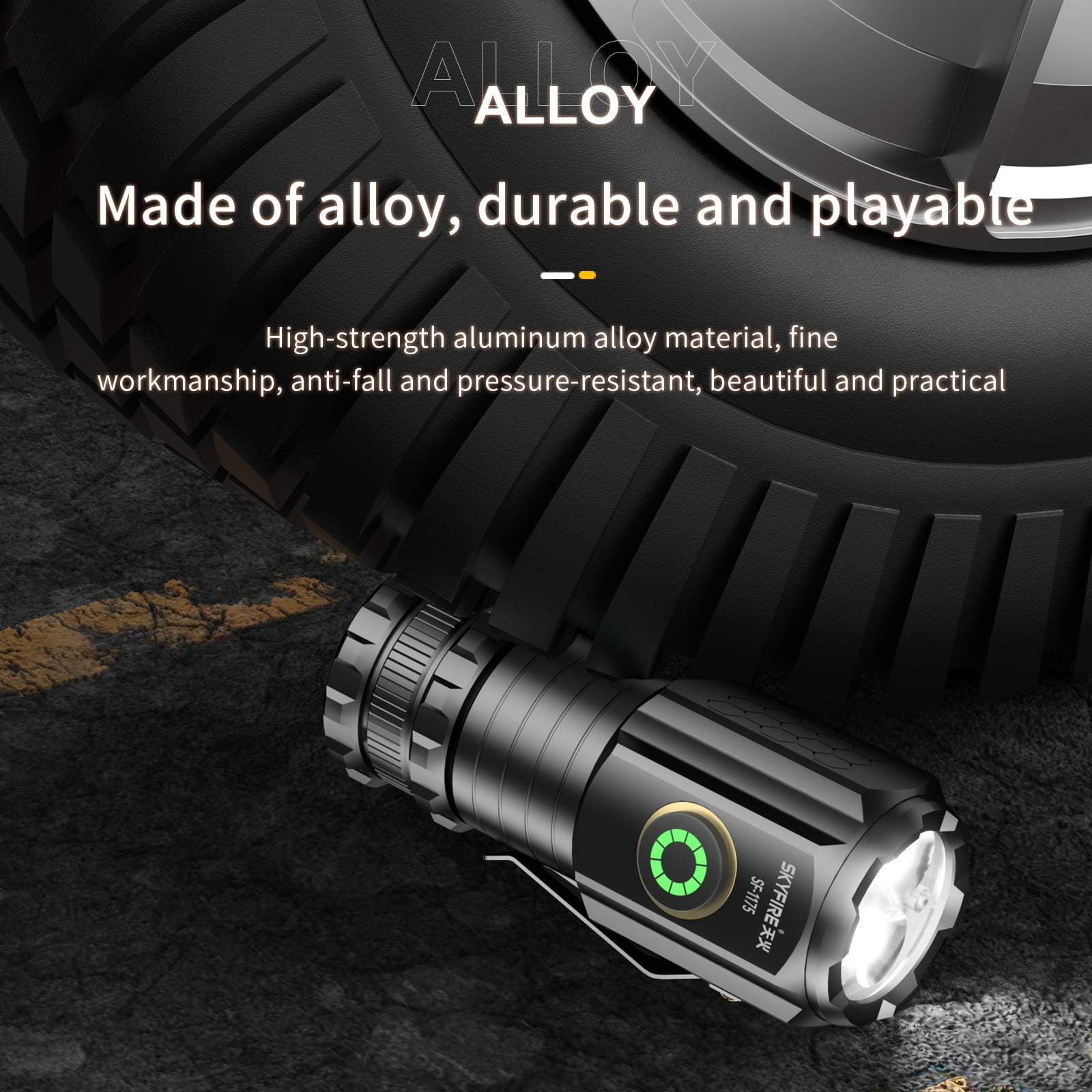 SKYFIRE LED Mini high-brightness flashlight, three high-current light beads ultra-bright rechargeable flashlight, with magnetic attraction function on the back