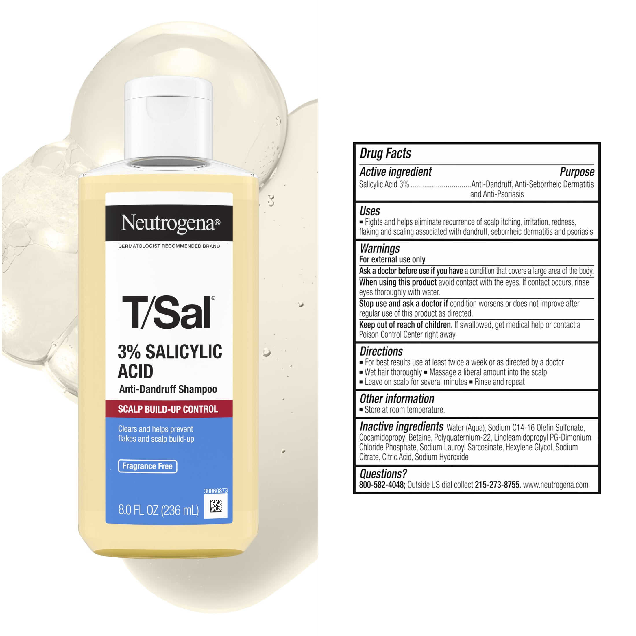 Neutrogena T/Sal Anti-Dandruff Shampoo, 8 fl oz