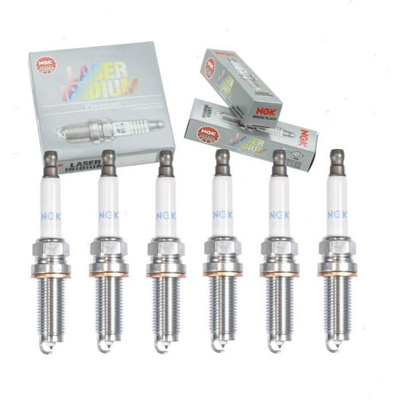 6 pc NGK Laser Iridium Spark Plugs compatible with Jaguar F-Type 3.0L V6 2014-2020